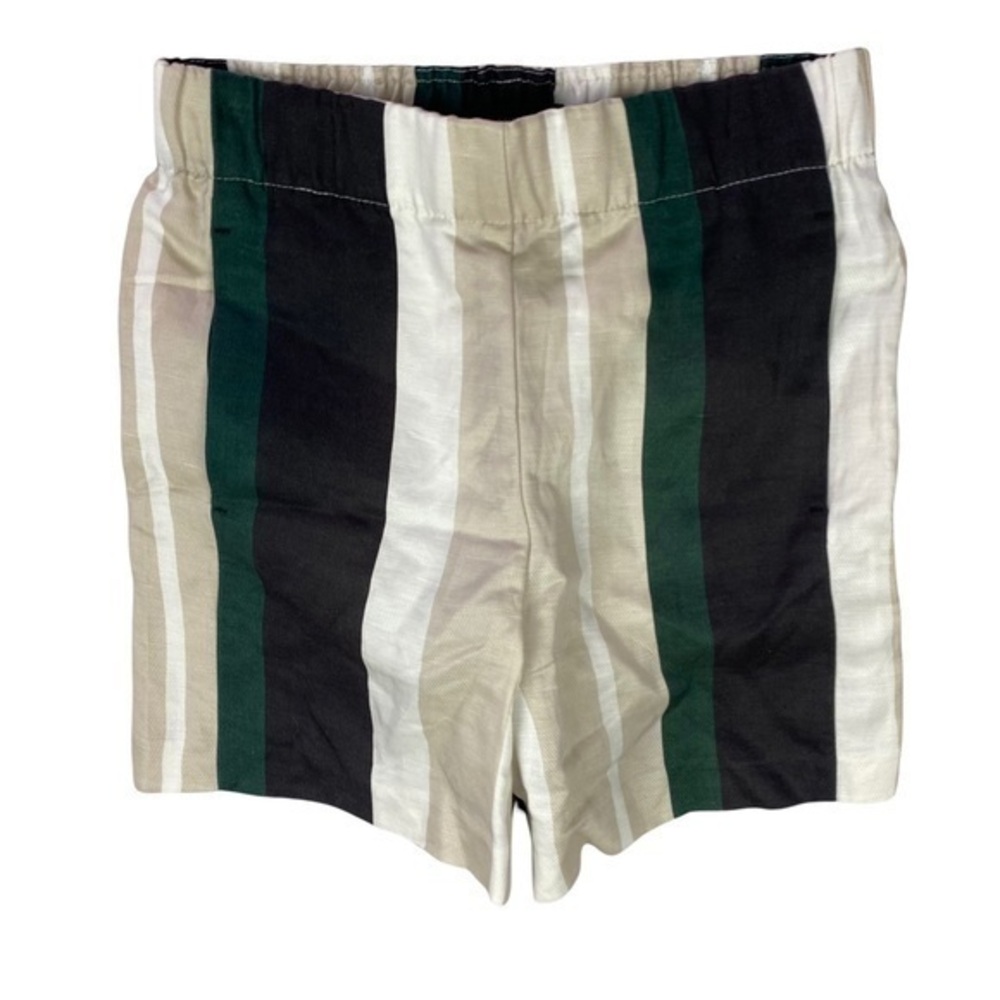Ann Taylor Womens Shorts Linen Lightweight Striped Pull-On Multicolor High‎ Rise